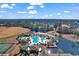 Aerial view of a resort-style pool and surrounding amenities in a Primary-planned community at 1020 Clamour Ct., Conway, SC 29526