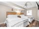 Two twin beds, ceiling fan, and coastal decor at 205 74Th Ave. N # 1601, Myrtle Beach, SC 29572