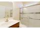 Bathroom boasts a walk-in shower, vanity with sink, and mirror at 363 Long Meadow Dr., Loris, SC 29569