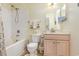 Clean bathroom with a tub, toilet, and light wood vanity at 3762 Citation Way # 1018, Myrtle Beach, SC 29577
