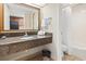 Clean bathroom with granite vanity and shower/tub at 1105 S Ocean Blvd. # 620, Myrtle Beach, SC 29577