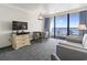 Living room with ocean view and balcony access at 1105 S Ocean Blvd. # 620, Myrtle Beach, SC 29577