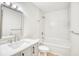 Clean bathroom with white subway tile and a bathtub at 2409 Causey Dr., North Myrtle Beach, SC 29582