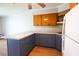 Renovated kitchen, blue cabinets, granite countertop at 300 47Th Ave. S # 1C, North Myrtle Beach, SC 29582