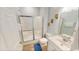 Clean bathroom with a glass-enclosed shower, toilet, and vanity with sink at 5300 Ocean Blvd. N, North Myrtle Beach, SC 29582