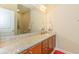 Bathroom boasting granite countertop and wood cabinets at 588 Tourmaline Dr., Little River, SC 29566