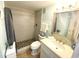 Clean bathroom with a shower/tub combo, toilet, and vanity at 5905 S Kings Hwy. # B130, Myrtle Beach, SC 29575