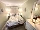 Cozy bedroom with a Paris-themed decor and en-suite bathroom at 5905 S Kings Hwy. # B130, Myrtle Beach, SC 29575