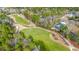 Aerial view of a golf course community with a swimming pool and scenic surroundings at 800 Caines Landing Rd., Conway, SC 29526