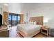 Beautiful bedroom with a balcony overlooking the ocean at 1501 S Ocean Blvd. # 1442, Myrtle Beach, SC 29577