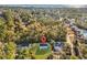 An aerial view featuring the home's location within a scenic, tree-lined neighborhood at 33 Captains Pl, Murrells Inlet, SC 29576