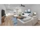 Comfortable living area with stylish decor, modern ceiling fan, and great open floorplan at 33 Captains Pl, Murrells Inlet, SC 29576