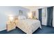 Bedroom with double bed and nightstand at 415 Ocean Creek Dr. # 2280, Myrtle Beach, SC 29572