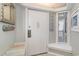Bright condo entryway with bench, mirror, and window seat at 415 Ocean Creek Dr. # 2280, Myrtle Beach, SC 29572