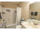 Clean bathroom with a tub shower combo and updated vanity at 4254 Pinehurst Circle # Q4, Little River, SC 29566