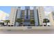 Oceanfront building, blue and white color scheme, ample parking at 4619 S Ocean Blvd. # 207, North Myrtle Beach, SC 29582