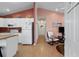 Bright kitchen with white cabinets, wood floors, and appliances at 6001 - 1563 S Kings Hwy., Myrtle Beach, SC 29575