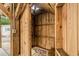 Outdoor shower with wooden structure and bench at 6001 - 1563 S Kings Hwy., Myrtle Beach, SC 29575