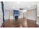 Large living area with hardwood floors and fireplace at 945 Villarosa Dr., Myrtle Beach, SC 29572