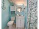 Bright bathroom with white vanity, shower, and nautical decor at 1210 N Waccamaw Dr. # 702, Murrells Inlet, SC 29576