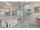 Spa-like bathroom with a large soaking tub and shower at 2180 Waterview Dr. # 637, North Myrtle Beach, SC 29582