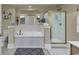 Elegant bathroom featuring a soaking tub and a walk-in shower at 2180 Waterview Dr. # 637, North Myrtle Beach, SC 29582