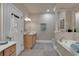 Double vanity bathroom with a large soaking tub at 2180 Waterview Dr. # 637, North Myrtle Beach, SC 29582