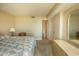 Bedroom with king-size bed and ensuite bathroom at 2200 N Ocean Blvd., North Myrtle Beach, SC 29582