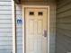 Close-up of the front door of unit 18C showcasing the entry and unit number at 222 Westleton Dr. # 18-C, Myrtle Beach, SC 29572