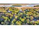 Aerial view showcasing the neighborhood's homes surrounded by lush, mature trees near the water at 239 Madison Dr., Georgetown, SC 29440