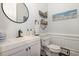 Clean bathroom with white vanity and coastal decor at 47 Isle Of Palms Dr., Murrells Inlet, SC 29576