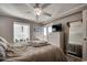 Bright bedroom with a comfortable bed and ocean view at 517 S Ocean Blvd. # 105, North Myrtle Beach, SC 29582