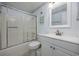 Clean bathroom with a shower/tub combo and vanity at 5709 N Ocean Blvd. N # 202, North Myrtle Beach, SC 29582