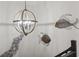 Stairwell with unique light fixture and fish art at 6001 South Kings Hwy., Myrtle Beach, SC 29575