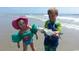 Children enjoying beach day, catching fish at 102 Seaview Loop, Pawleys Island, SC 29585