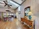 Open dining area with wooden floors and skylight at 102 Seaview Loop, Pawleys Island, SC 29585