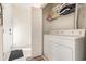 Convenient laundry room with washer, dryer, and shelving at 1058 Sea Mountain Hwy. # 1-303, North Myrtle Beach, SC 29582