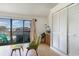 Bedroom with access to balcony and pool view at 1880 Colony Dr. # 12-H, Surfside Beach, SC 29575