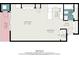 One-bedroom floor plan with kitchen, living room, and balcony at 1880 Colony Dr. # 12-H, Surfside Beach, SC 29575