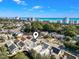 Aerial view of property and beach, highlighting location at 2402 Hillside Dr. S, North Myrtle Beach, SC 29582