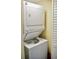 Efficient stacked washer and dryer unit, perfect for saving space in your home at 2504 Ocean Blvd. N # 232, Myrtle Beach, SC 29577