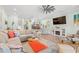 Open-concept living space featuring a large sectional sofa and a view of the kitchen at 400 Hillside Dr. N # 302C, North Myrtle Beach, SC 29582