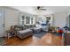 Bright living room with hardwood floors and sectional sofa at 708 Britt St., Georgetown, SC 29440