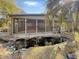 Screened porch overlooking a pond and landscaped backyard at 786 Savannah Dr., Pawleys Island, SC 29585