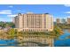 Stunning full exterior view of this condo building overlooking a pristine marsh at 9547 Edgerton Dr. # 904, Myrtle Beach, SC 29572