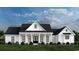 White farmhouse exterior with black roof, covered porch, and landscaping at 2184 Pettus Way, Surfside Beach, SC 29575
