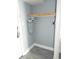 Small closet with shelving and an ironing board at 1207 S Ocean Blvd. # 20207, Myrtle Beach, SC 29577