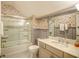Well-appointed bathroom with a shower/tub and stylish wallpaper at 150 Black Water Dr., Murrells Inlet, SC 29576