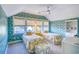 Charming bedroom with twin beds and lovely wallpaper at 150 Black Water Dr., Murrells Inlet, SC 29576