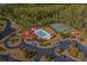 Aerial view of community pool, tennis courts, playground and clubhouse at 2000 Hideaway Point, Myrtle Beach, SC 29579